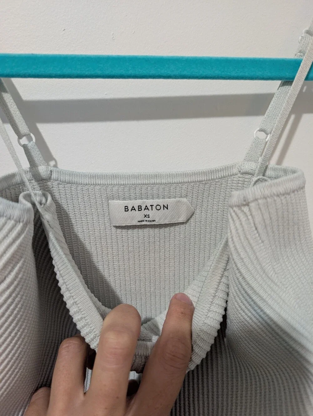 Babaton White Ribbed Square-Neck Cami - Picture 2 of 3